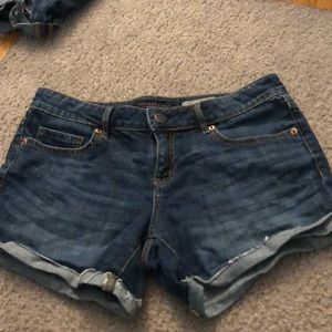 Medium wash denim shorts